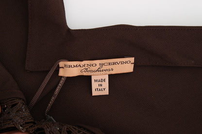 Ermanno Scervino Chic Brown Tunic Cotton Dress Top