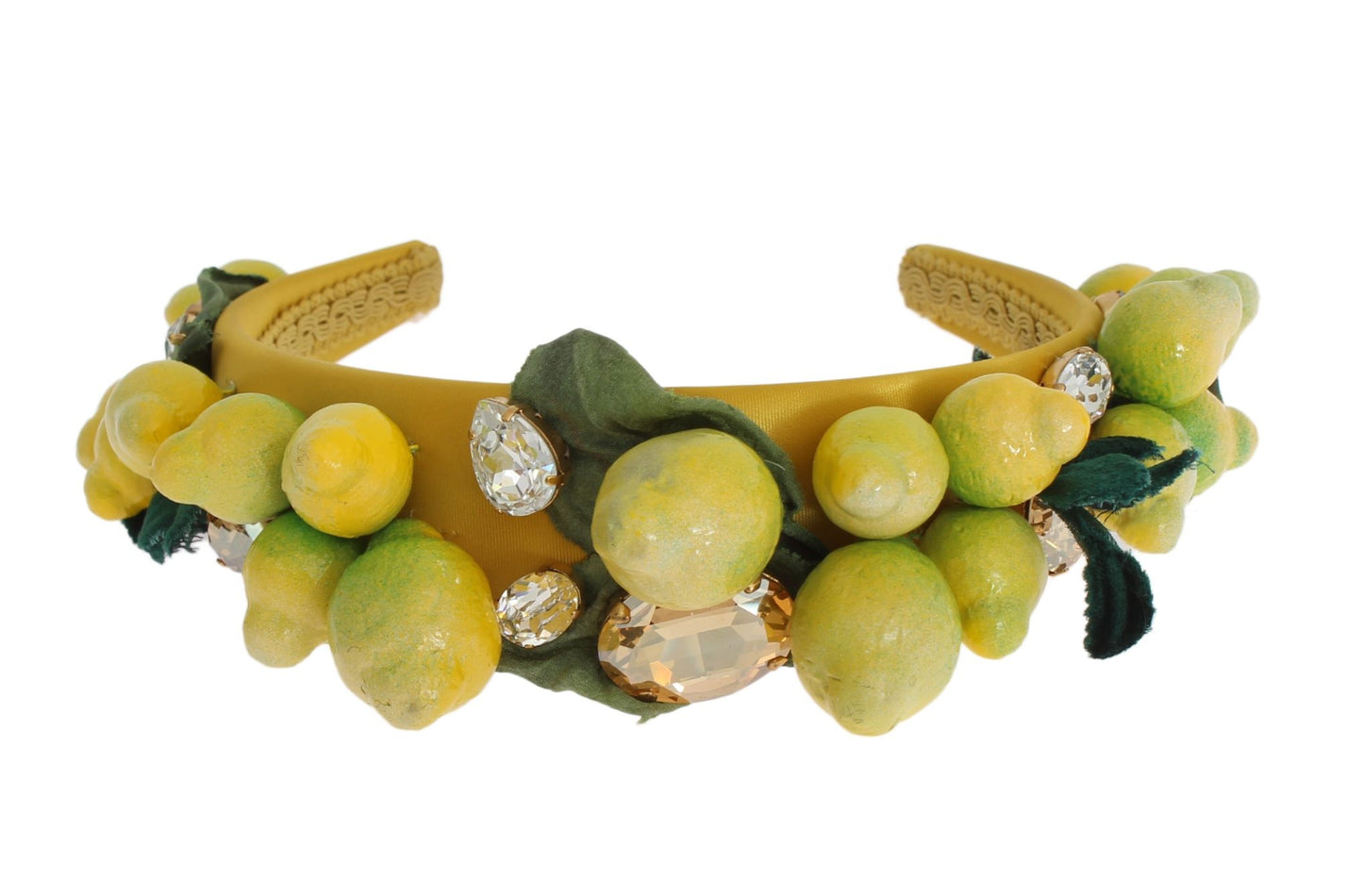 Dolce & Gabbana Exquisite Silk Crystal Lemon Headband Diadem