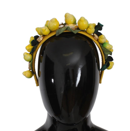 Dolce & Gabbana Exquisite Silk Crystal Lemon Headband Diadem