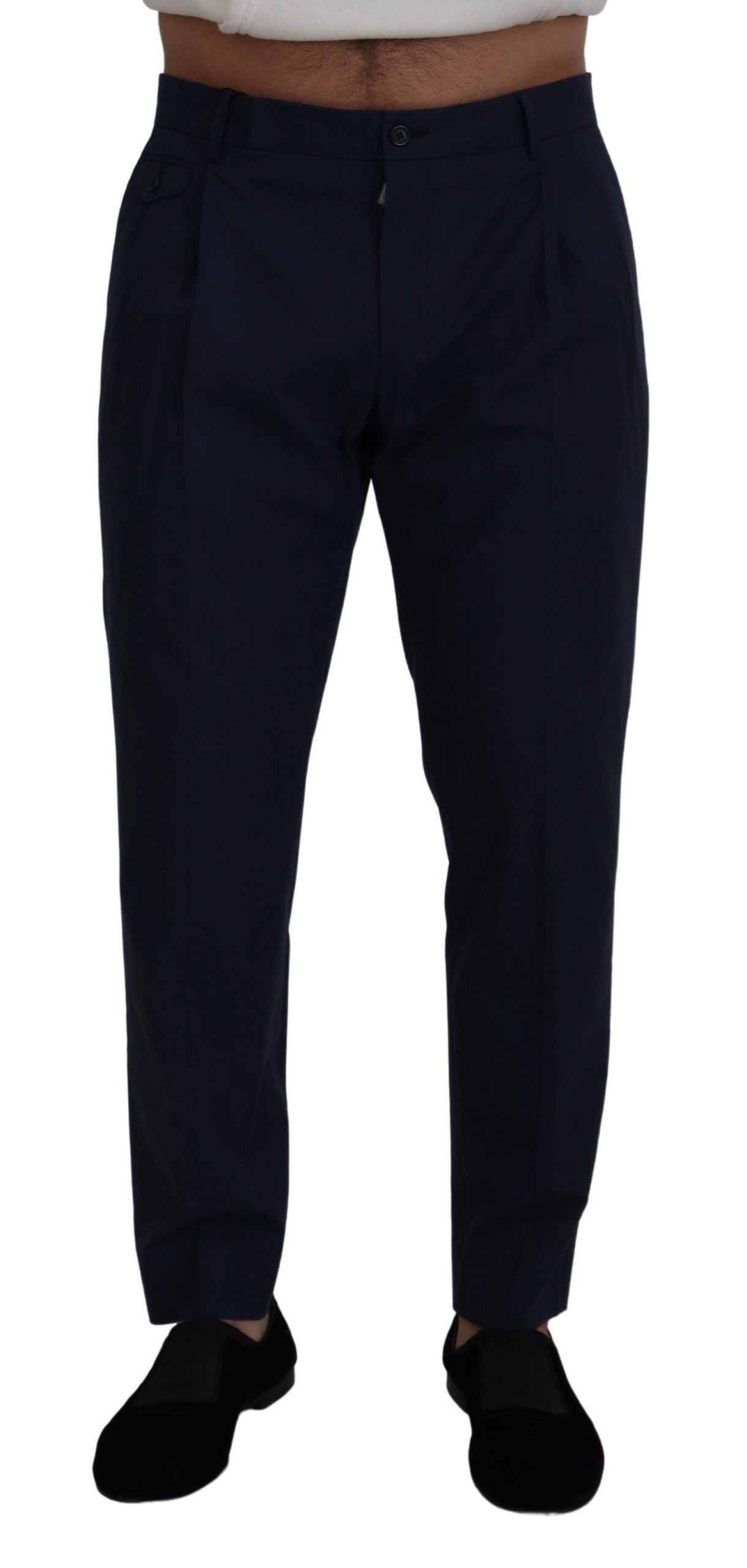 Pantaloni slim in cotone blu Pantaloni chino