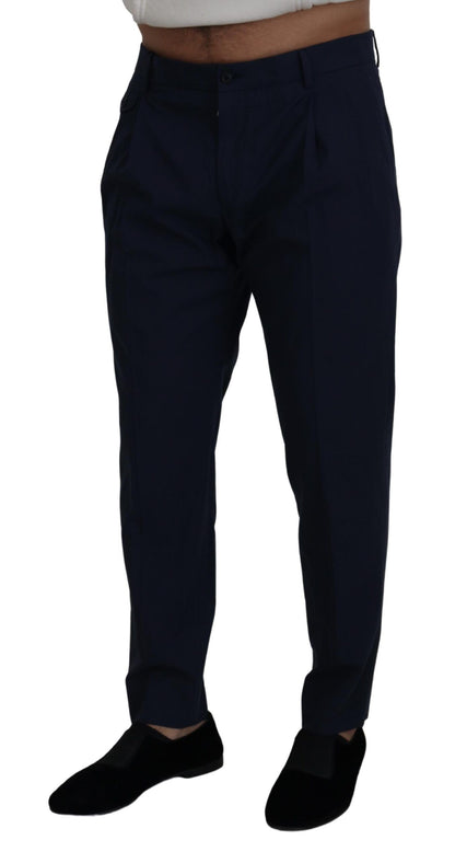 Pantaloni slim in cotone blu Pantaloni chino