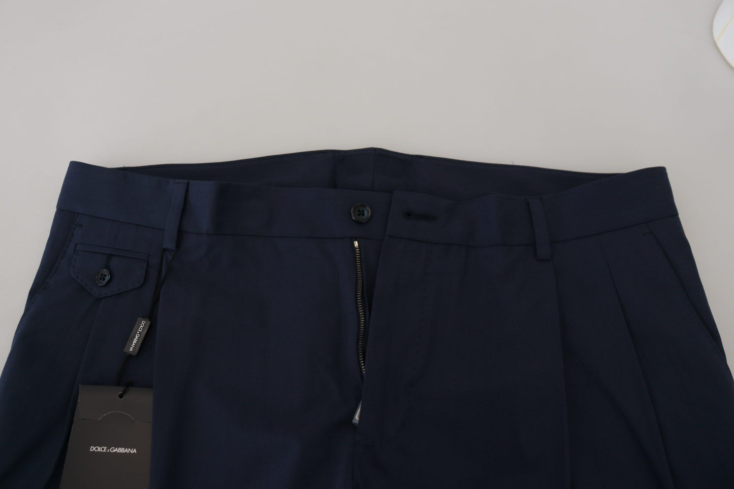 Pantaloni slim in cotone blu Pantaloni chino