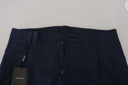 Pantaloni slim in cotone blu Pantaloni chino