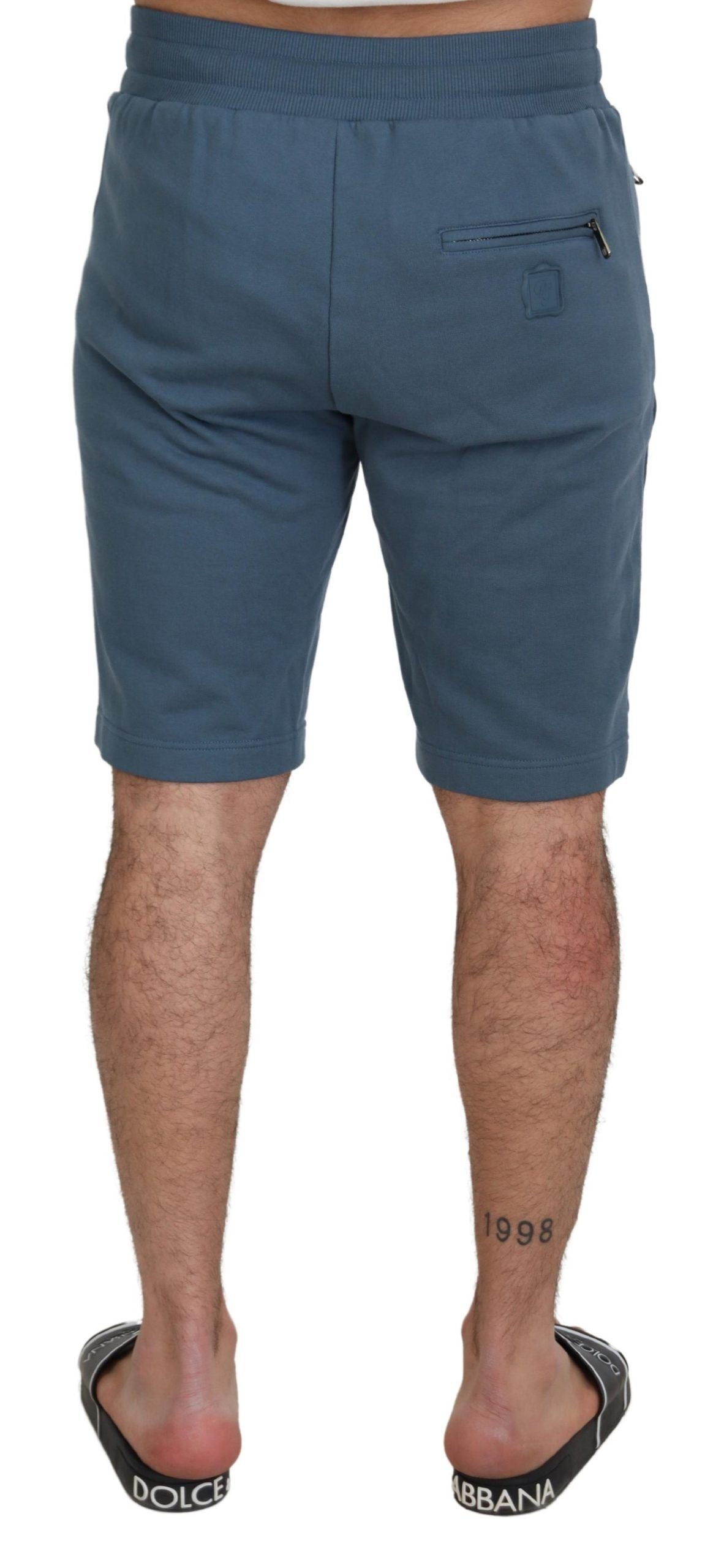 Bermuda da uomo casual in cotone blu