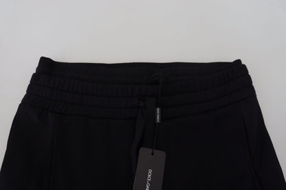 Schwarze Bermuda-Cargoshorts aus Baumwolle