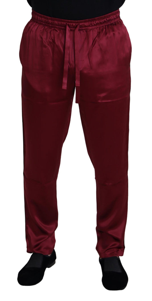 Pantaloni da salotto DG Sleep Lounge in seta bordeaux