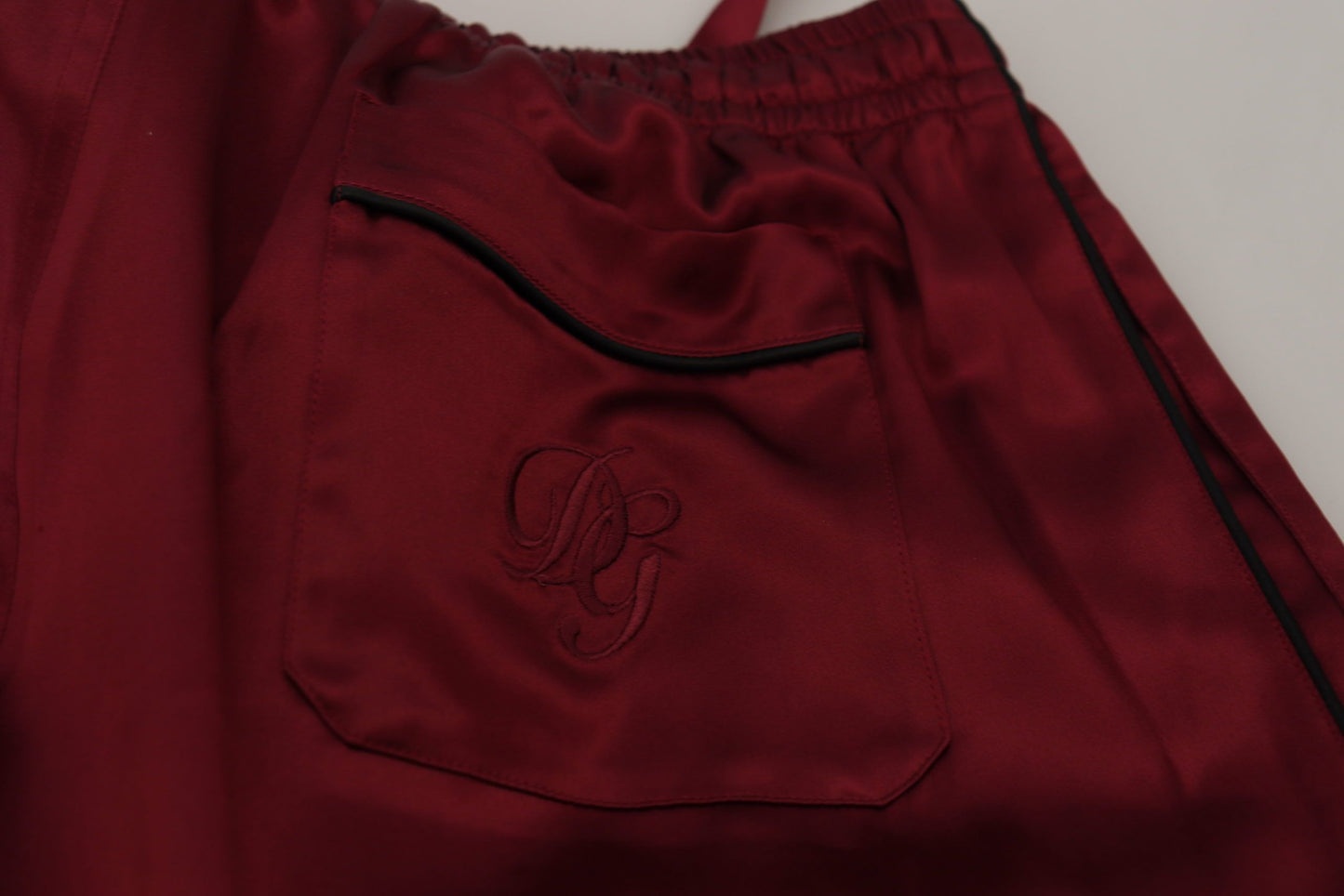 Pantaloni da salotto DG Sleep Lounge in seta bordeaux