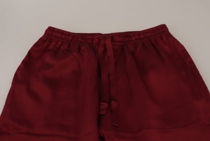 Pantaloni da salotto DG Sleep Lounge in seta bordeaux