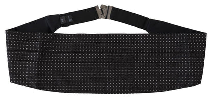 Ceinture noire à pois pour hommes, taille large, Cummerband