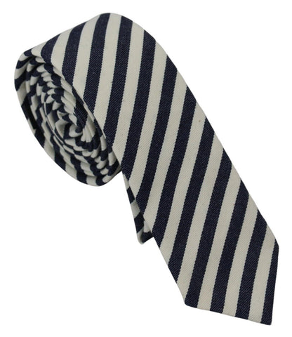 Denny Rose Elegant Italian Striped Bow Tie