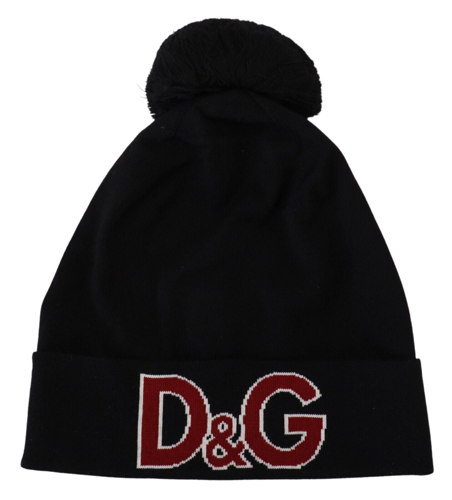 Dolce &amp; Gabbana Elegante schwarze Beanie aus Schurwolle