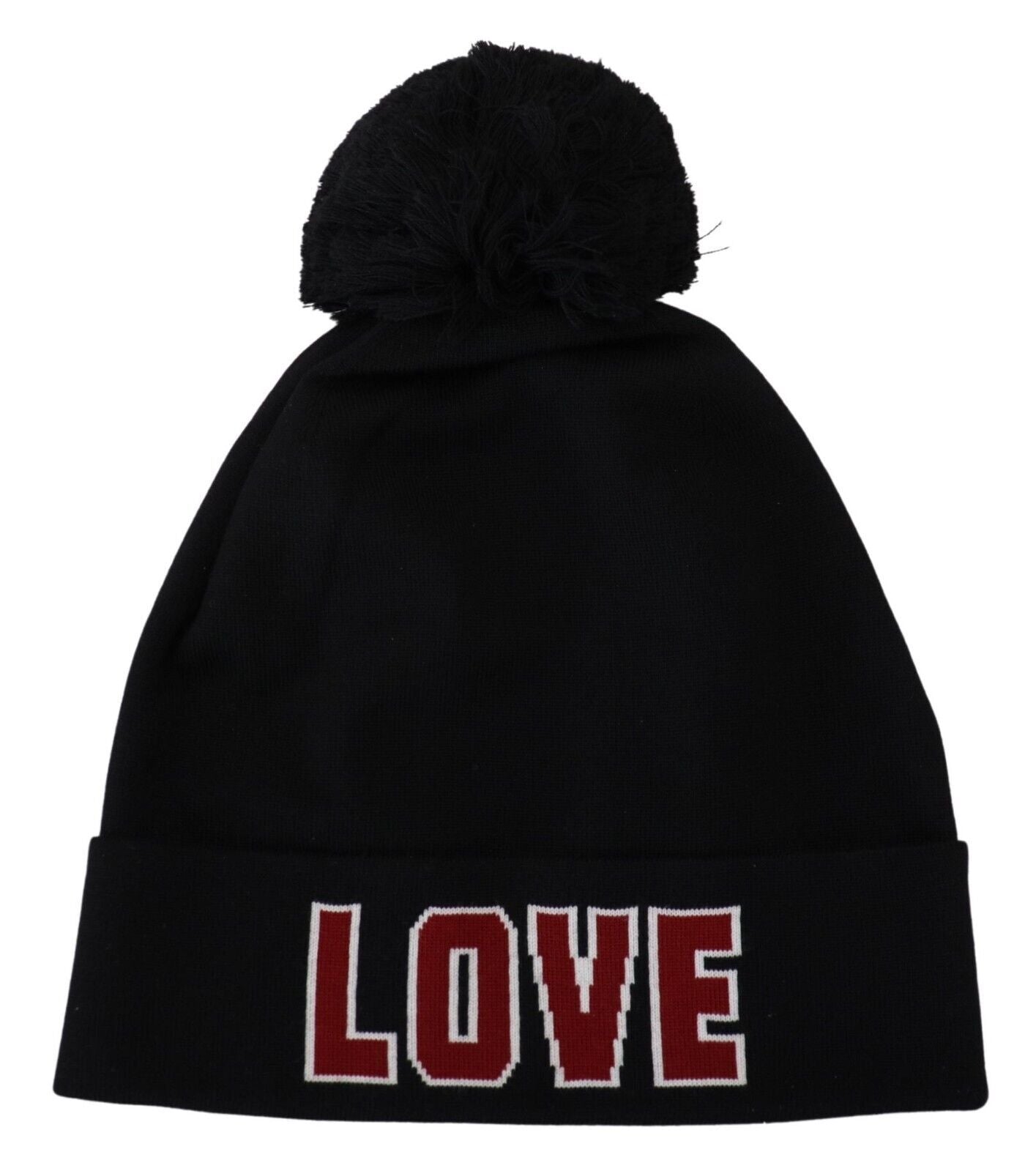 Dolce &amp; Gabbana Elegante schwarze Beanie aus Schurwolle