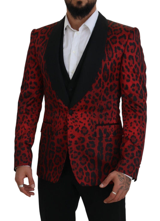 Completo formale 3 pezzi leopardato rosso SICILIA