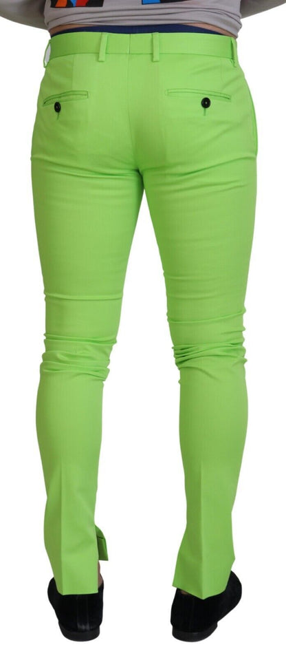 Pantaloni skinny da uomo in cotone verde chiaro