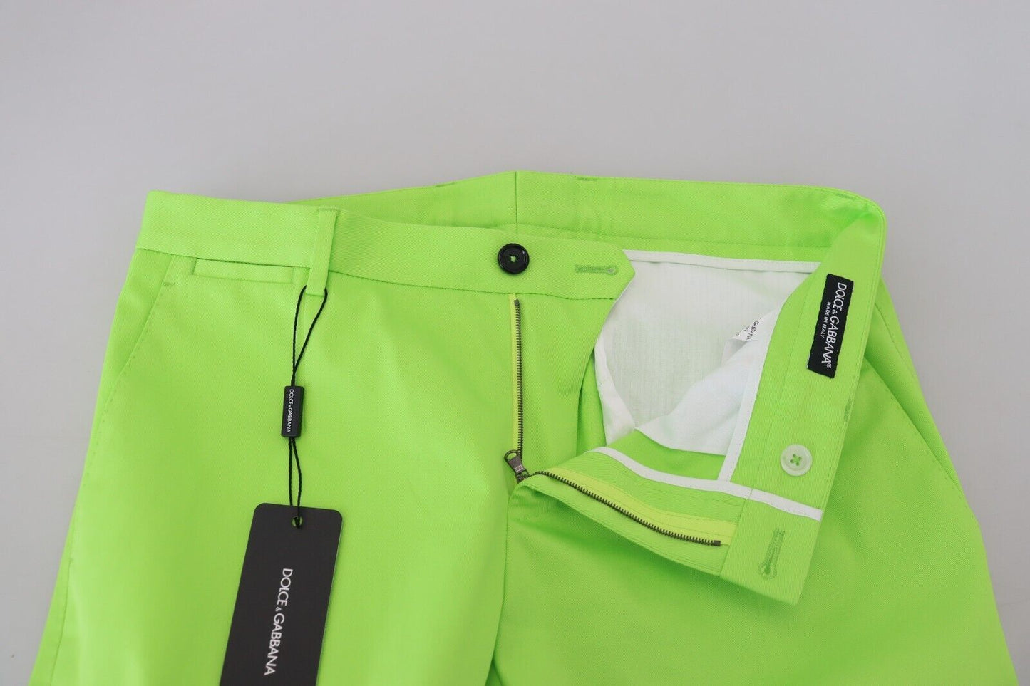 Pantaloni skinny da uomo in cotone verde chiaro