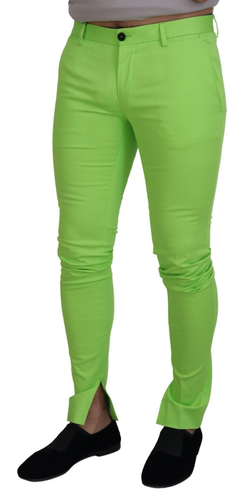 Pantaloni skinny da uomo in cotone verde chiaro