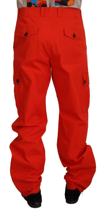 Dolce & Gabbana Elegant Red Cotton Blend Trousers