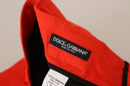 Dolce &amp; Gabbana Elegante Hose aus roter Baumwollmischung