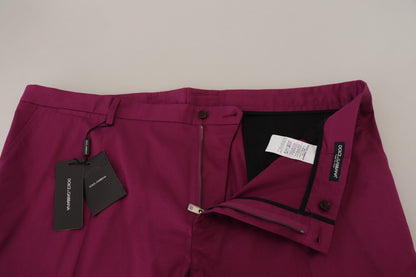 Pantaloni pantalone con tasca con logo DG in cotone magenta