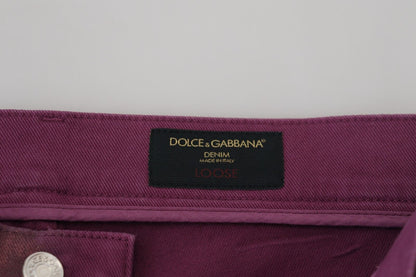 Dolce &amp; Gabbana Elegante Magenta Baumwollhose