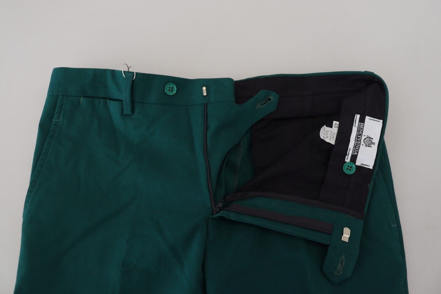 Pantaloni formali da uomo dal taglio dritto verde