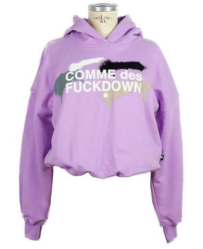 Comme Des Fuckdown – Schickes lila Kapuzensweatshirt mit Logo-Print