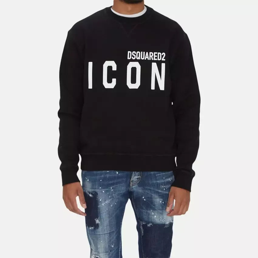 Dsquared² Schickes schwarzes Baumwoll-Logo-Sweatshirt