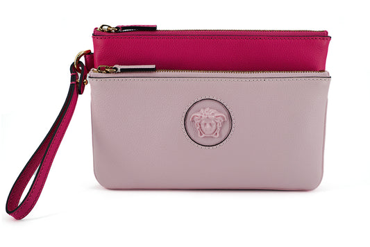 Versace – Elegante Clutch aus rosa Leder