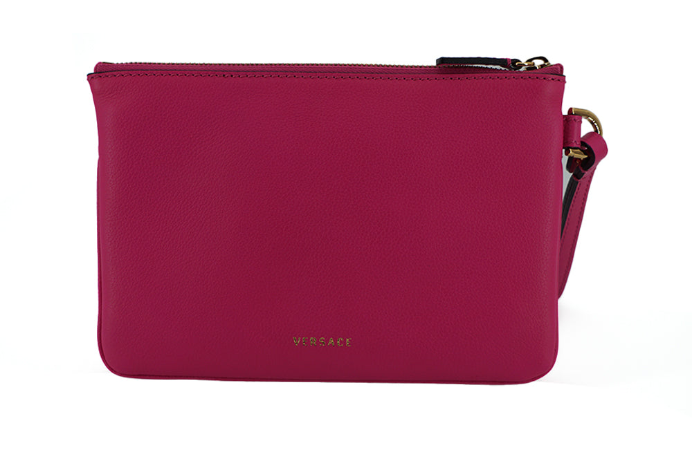 Borsa a pochette in pelle di vitello rosa