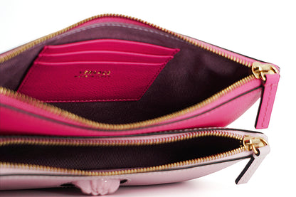 Borsa a pochette in pelle di vitello rosa