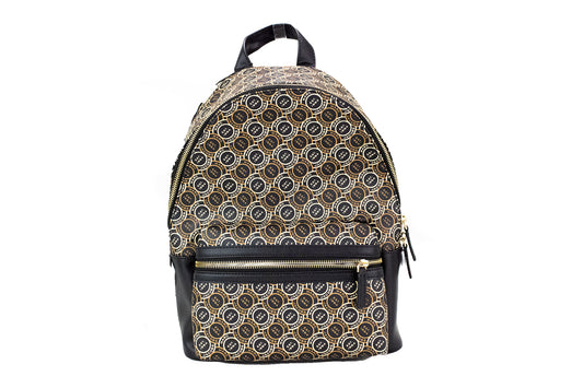 Marc Jacobs Signet Medium Schulterrucksack Büchertasche aus schwarzem Leder mit Logo-Aufdruck