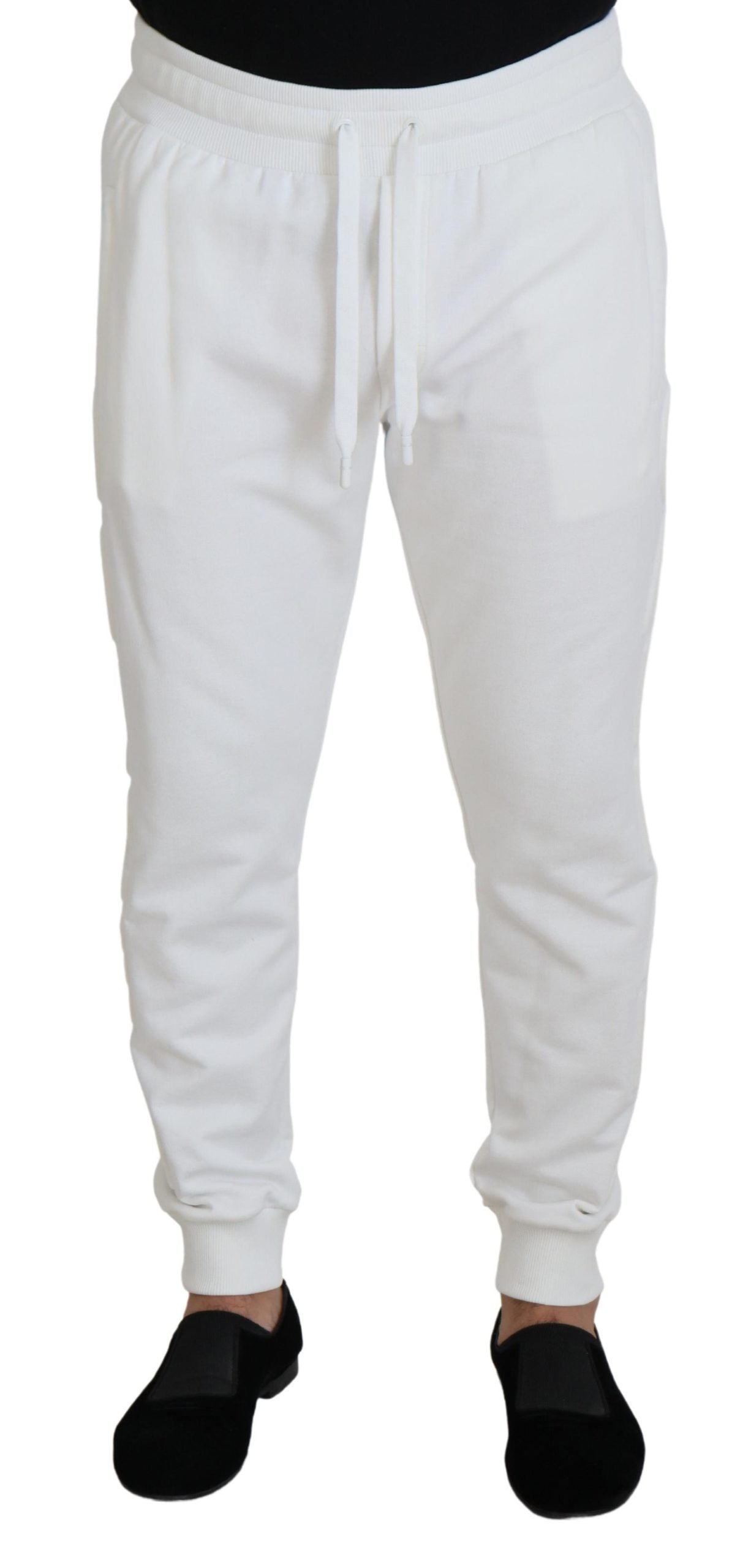 Pantaloni sportivi in ​​cotone con logo sportivo bianco