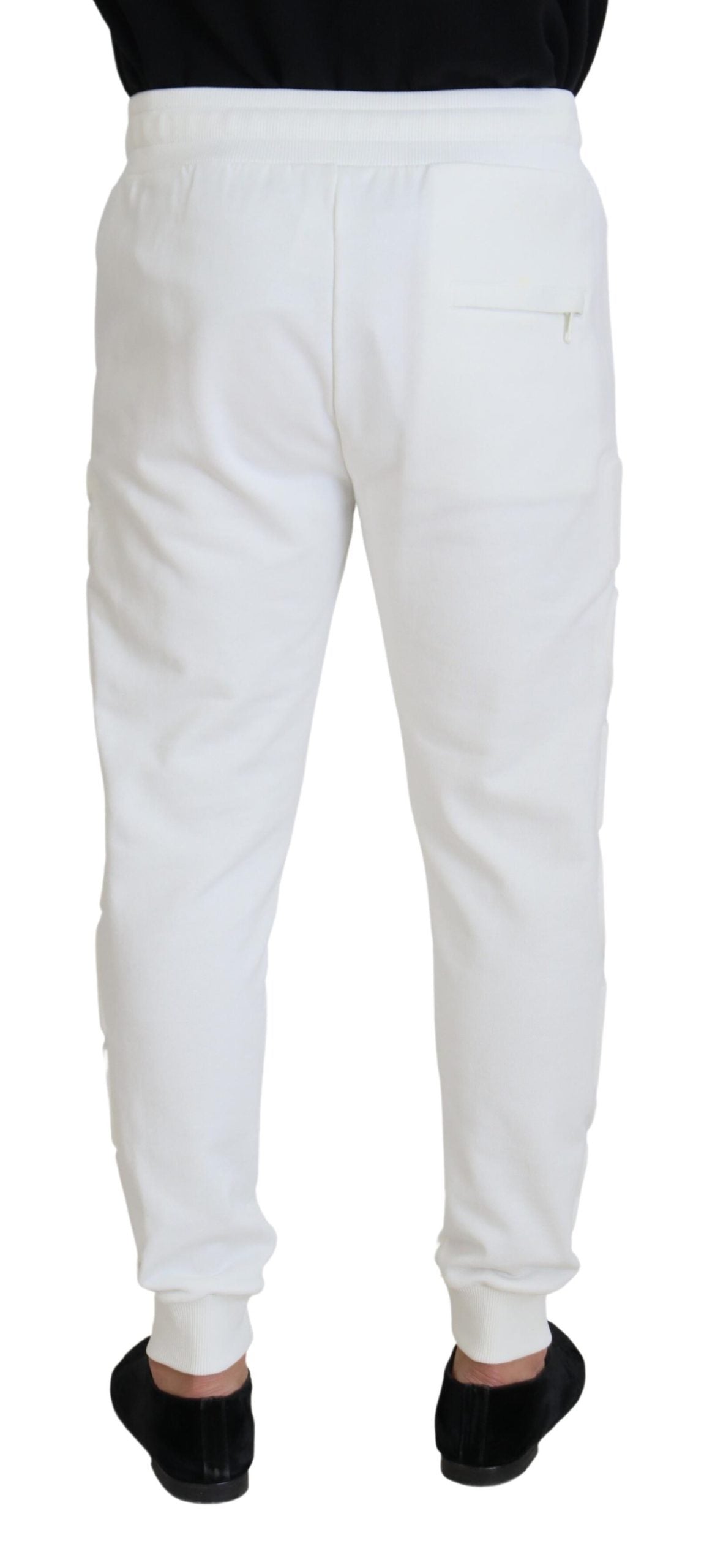 Pantaloni sportivi in ​​cotone con logo sportivo bianco