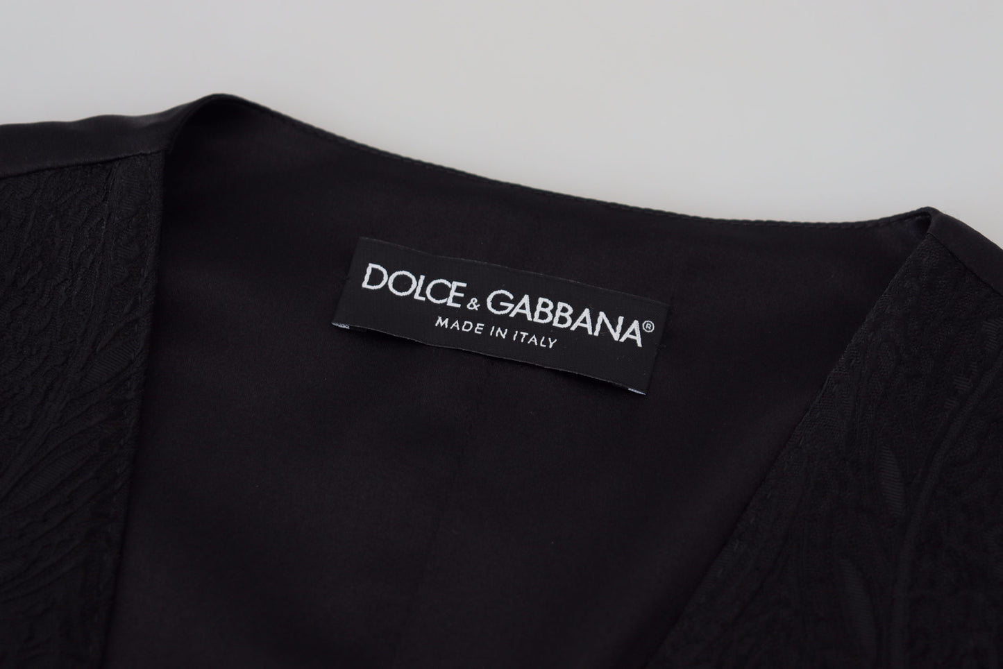 Dolce &amp; Gabbana Elegante Weste aus schwarzer Seidenmischung