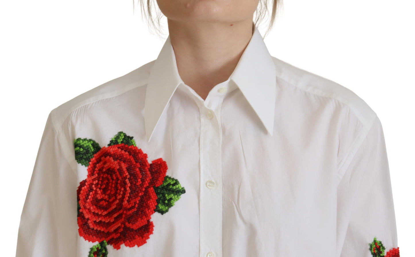 Dolce & Gabbana Elegant Floral Embroidered Silk Blend Shirt