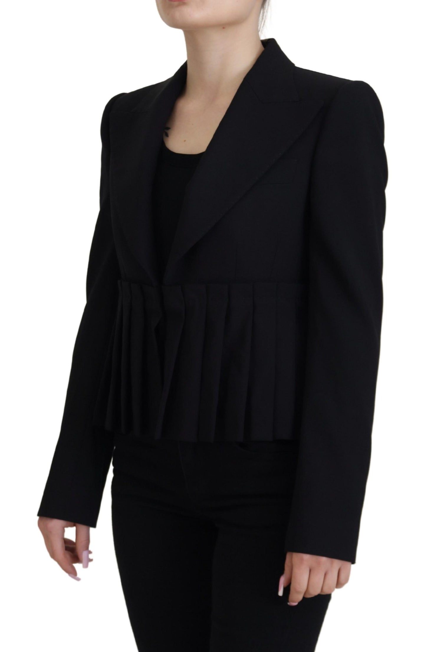 Dolce &amp; Gabbana Eleganter schwarzer Blazer aus Stretchwolle