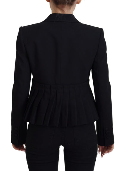 Dolce &amp; Gabbana Eleganter schwarzer Blazer aus Stretchwolle