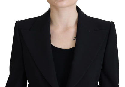 Dolce &amp; Gabbana Eleganter schwarzer Blazer aus Stretchwolle