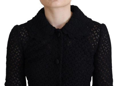 Dolce &amp; Gabbana – Elegante schwarze Button-Down-Jacke aus Wollmischung