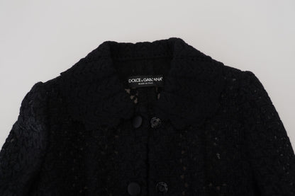 Dolce & Gabbana Elegant Black Wool Blend Button Down Jacket