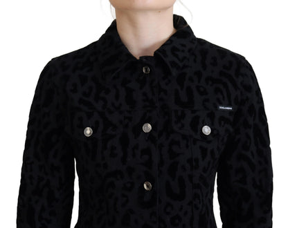 Dolce & Gabbana Chic Leopard Pattern Denim Jacket