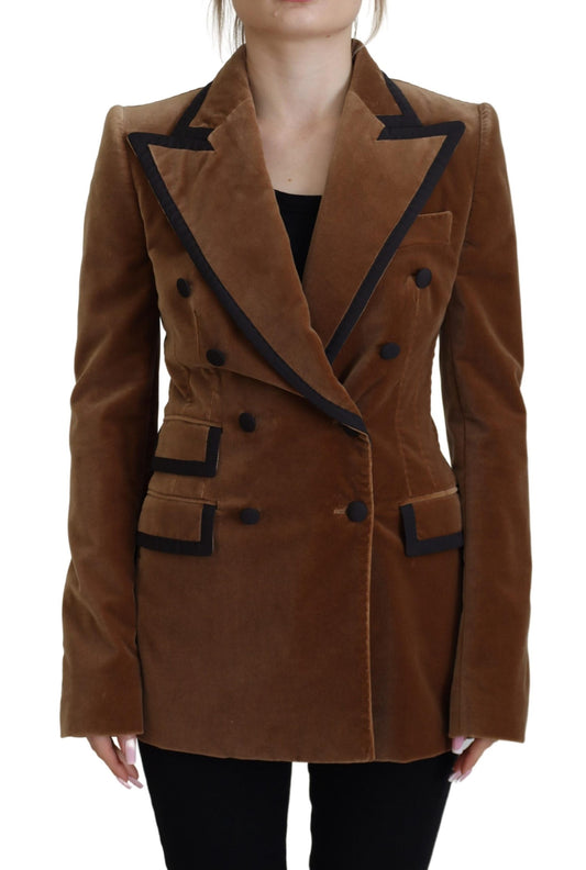 Dolce &amp; Gabbana Elegante zweireihige braune Blazerjacke