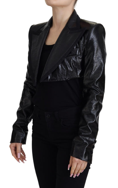 Dolce &amp; Gabbana Elegante, kurze schwarze Designerjacke