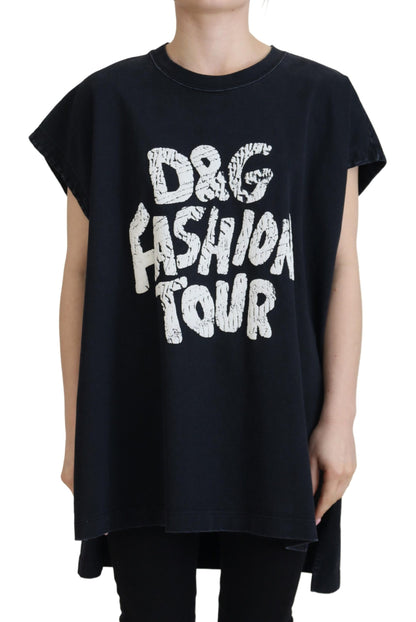 T-shirt nera in cotone girocollo Fashion D&amp;G