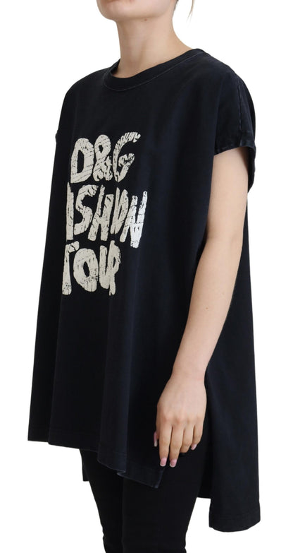 T-shirt nera in cotone girocollo Fashion D&amp;G