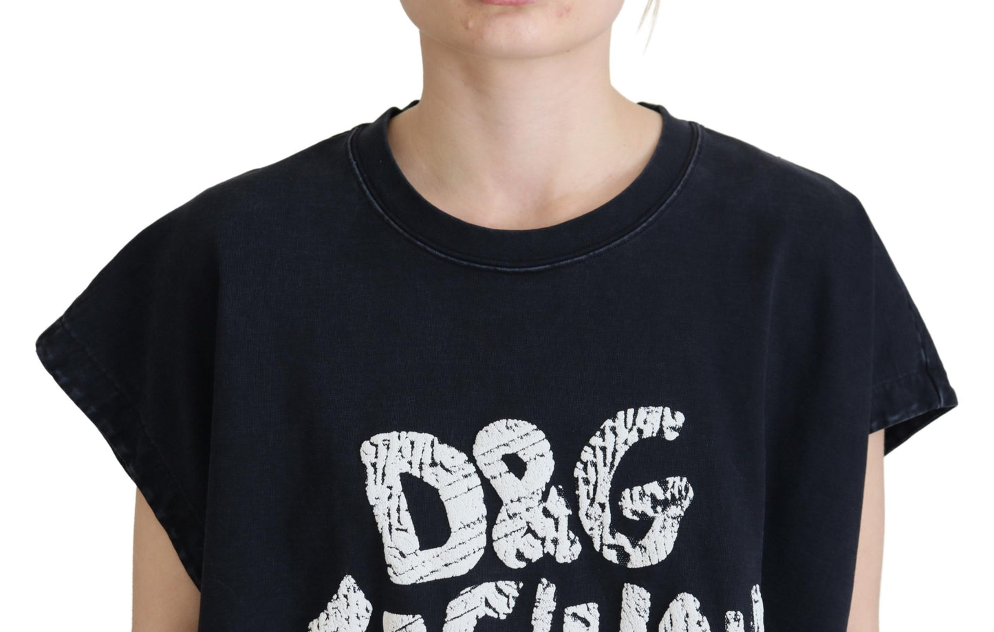 T-shirt nera in cotone girocollo Fashion D&amp;G