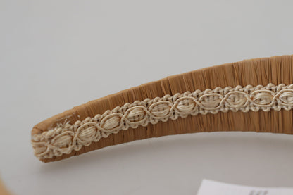 Diadema per capelli da donna in viscosa beige