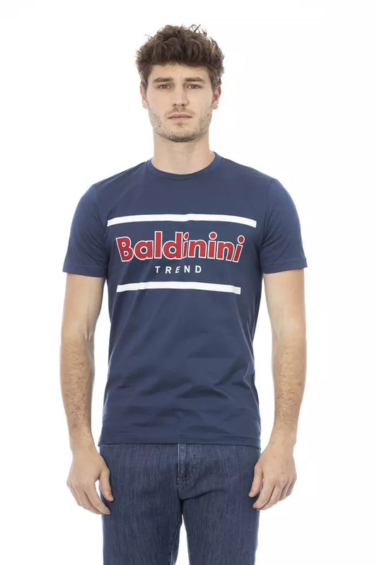 Baldinini Trend Blaues Herren-T-Shirt aus Baumwolle