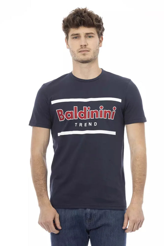 Baldinini Trend Blaues Herren-T-Shirt aus Baumwolle