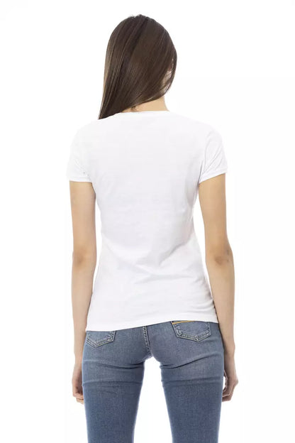 Trussardi Action Weißes Baumwoll-T-Shirt für Damen